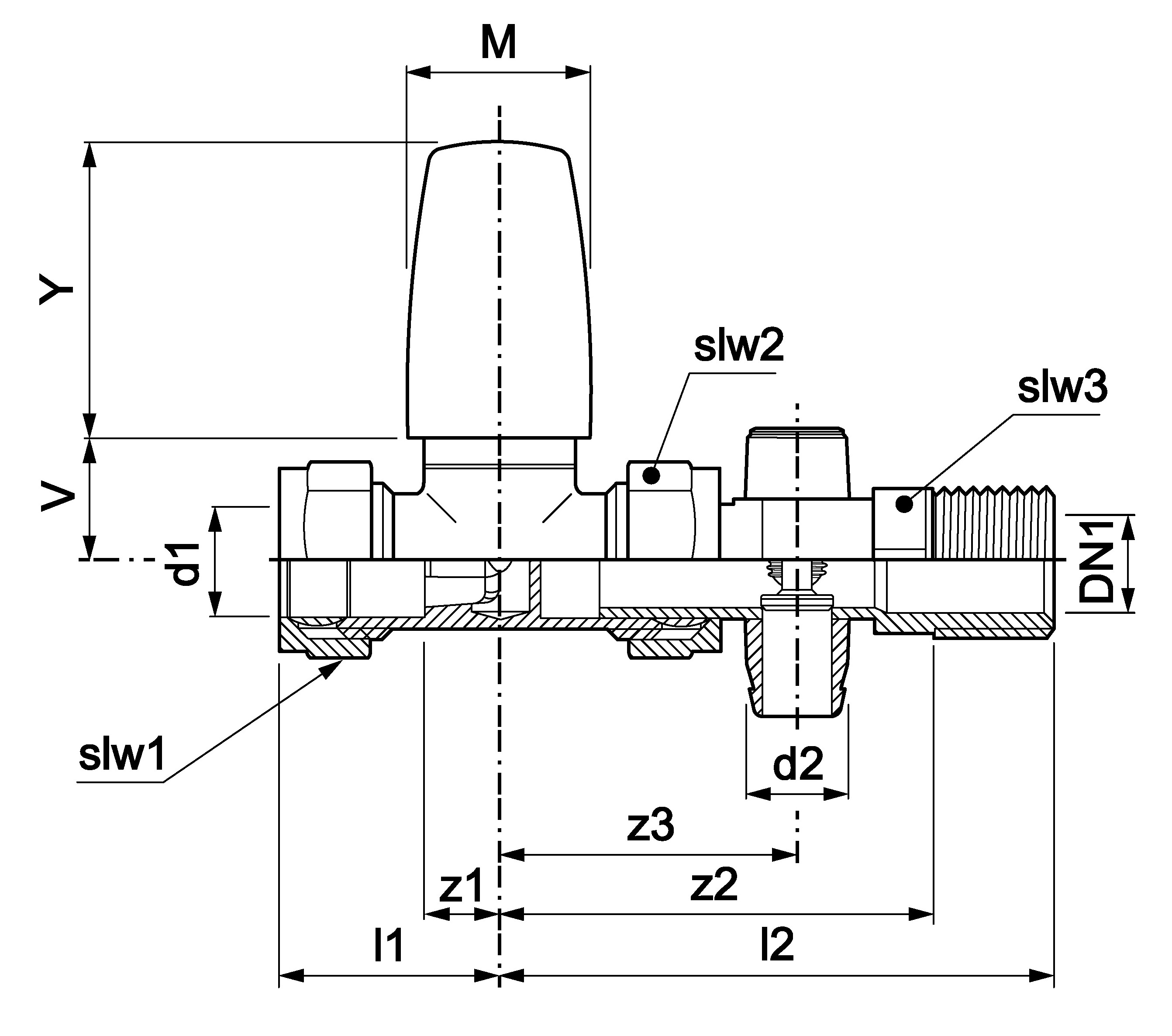 straight pattern thermostatic radiator valve vertical or horizontal